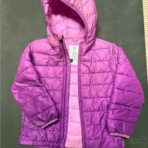 Purple Ombré Hooded Puffer Jacket